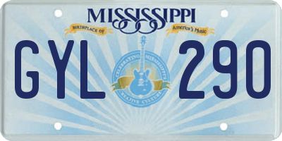 MS license plate GYL290