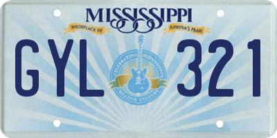 MS license plate GYL321
