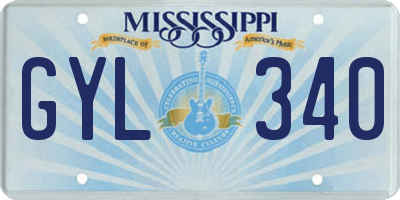 MS license plate GYL340