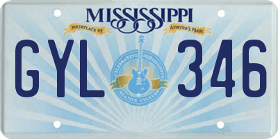 MS license plate GYL346