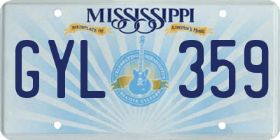 MS license plate GYL359