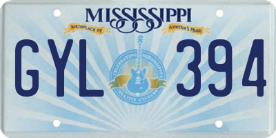 MS license plate GYL394