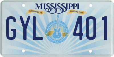 MS license plate GYL401