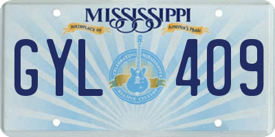MS license plate GYL409