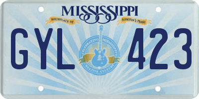 MS license plate GYL423