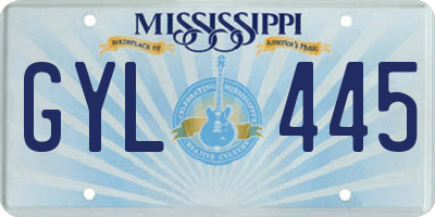 MS license plate GYL445