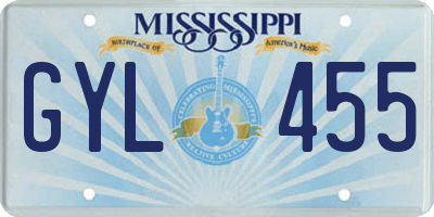 MS license plate GYL455