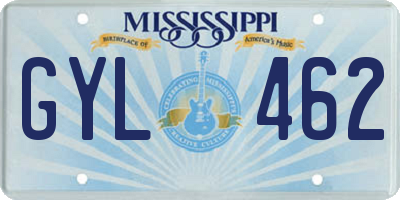 MS license plate GYL462