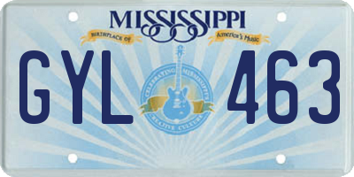MS license plate GYL463