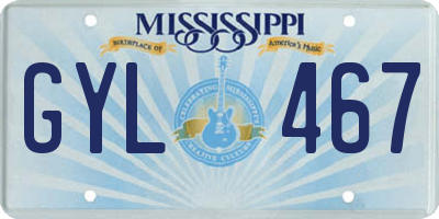 MS license plate GYL467