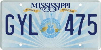 MS license plate GYL475