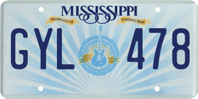 MS license plate GYL478