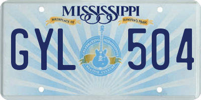 MS license plate GYL504