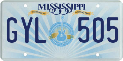 MS license plate GYL505