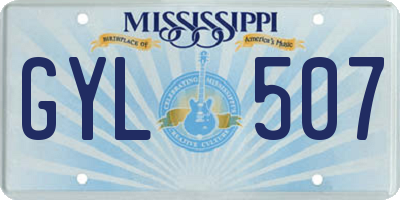 MS license plate GYL507