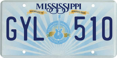 MS license plate GYL510