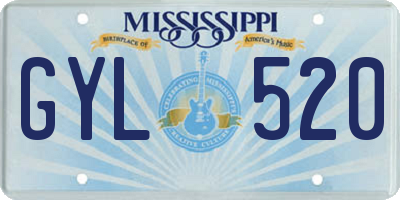 MS license plate GYL520