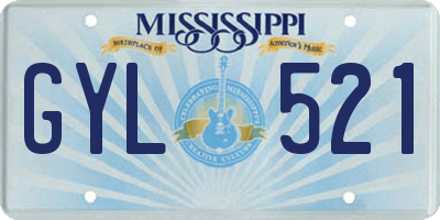 MS license plate GYL521