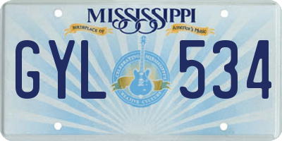 MS license plate GYL534