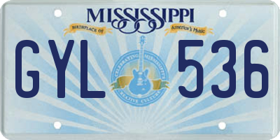 MS license plate GYL536