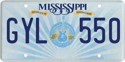 MS license plate GYL550