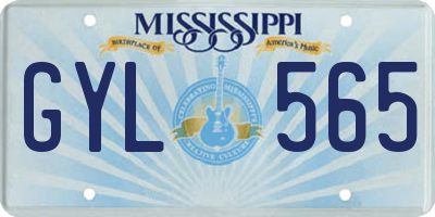 MS license plate GYL565