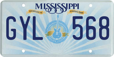 MS license plate GYL568
