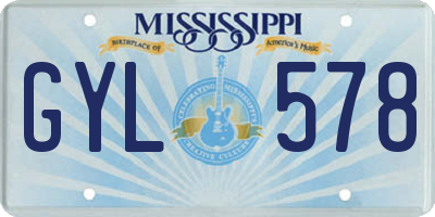 MS license plate GYL578