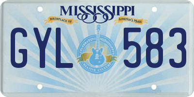 MS license plate GYL583