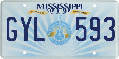 MS license plate GYL593