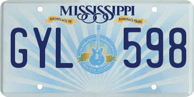 MS license plate GYL598