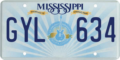 MS license plate GYL634