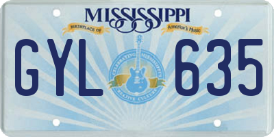 MS license plate GYL635