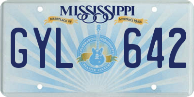 MS license plate GYL642