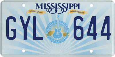 MS license plate GYL644