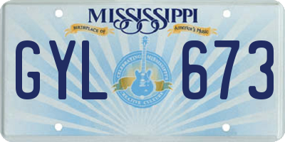 MS license plate GYL673