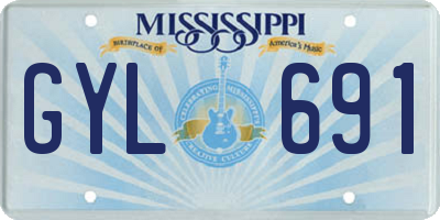 MS license plate GYL691