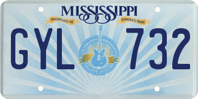 MS license plate GYL732
