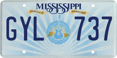 MS license plate GYL737