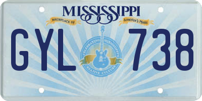 MS license plate GYL738