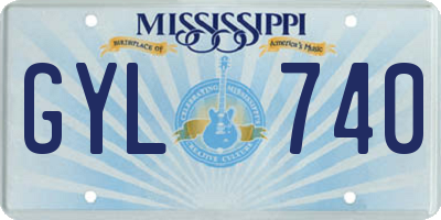 MS license plate GYL740