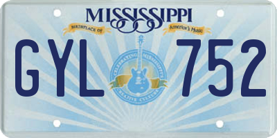 MS license plate GYL752