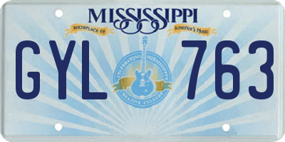 MS license plate GYL763