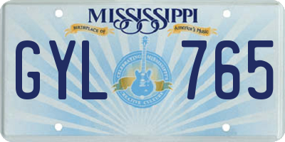 MS license plate GYL765