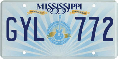 MS license plate GYL772