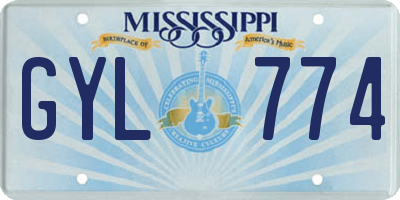 MS license plate GYL774