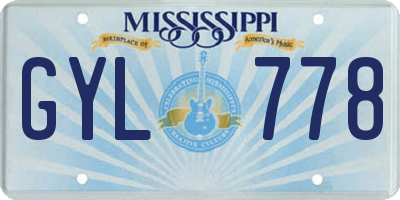 MS license plate GYL778