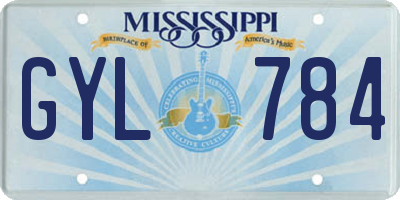 MS license plate GYL784