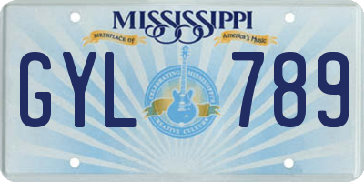 MS license plate GYL789