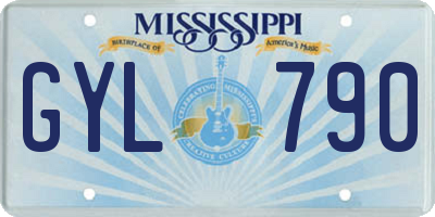 MS license plate GYL790